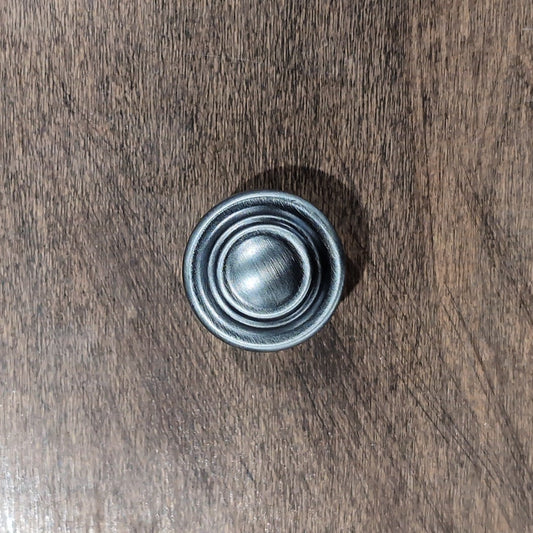 Round Knob Brushed Antique Pewter