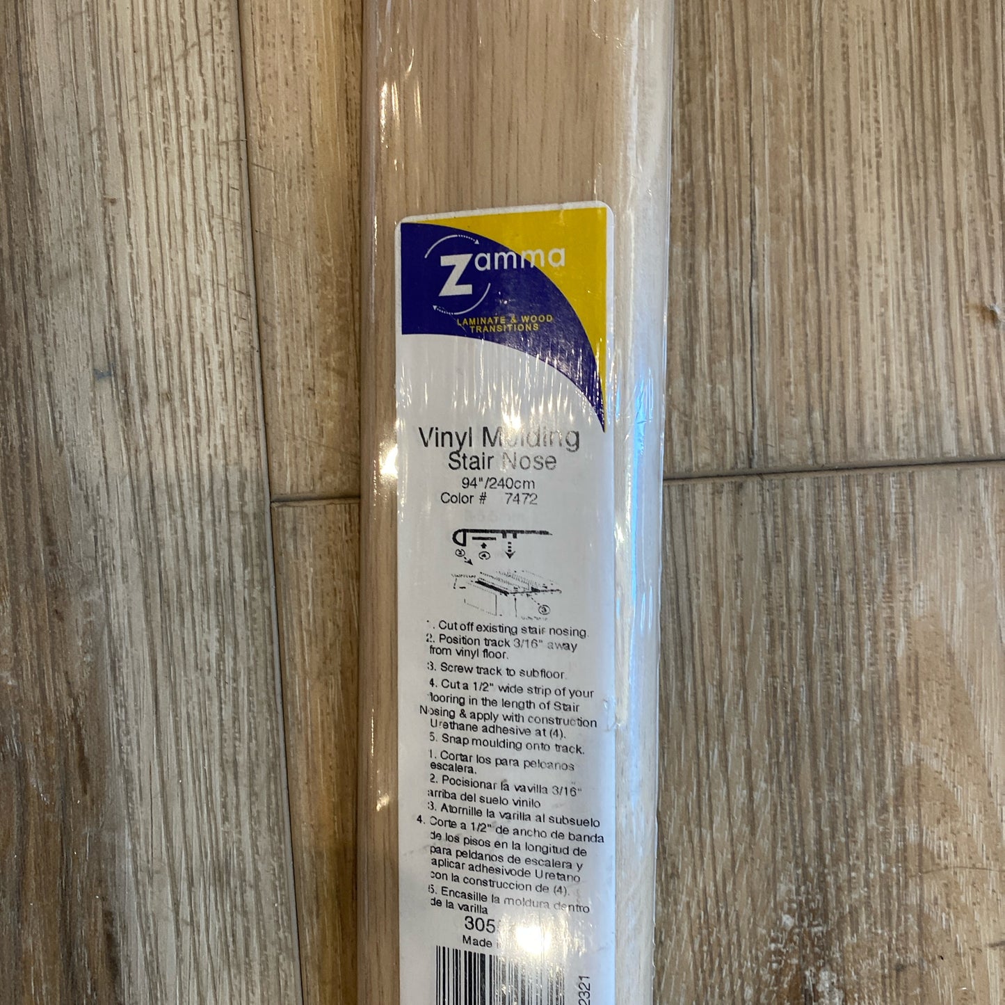 Zamma Vinyl Stair Nose Molding 94”