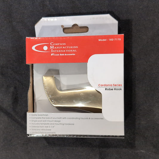 CMI Cardania Robe Hook Matte Gold