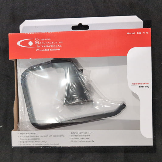 CMI Cardania Towel Ring Matte Black